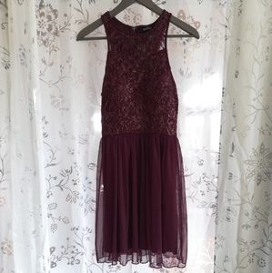 Burgundy HoCo Dress w/ Gold Details